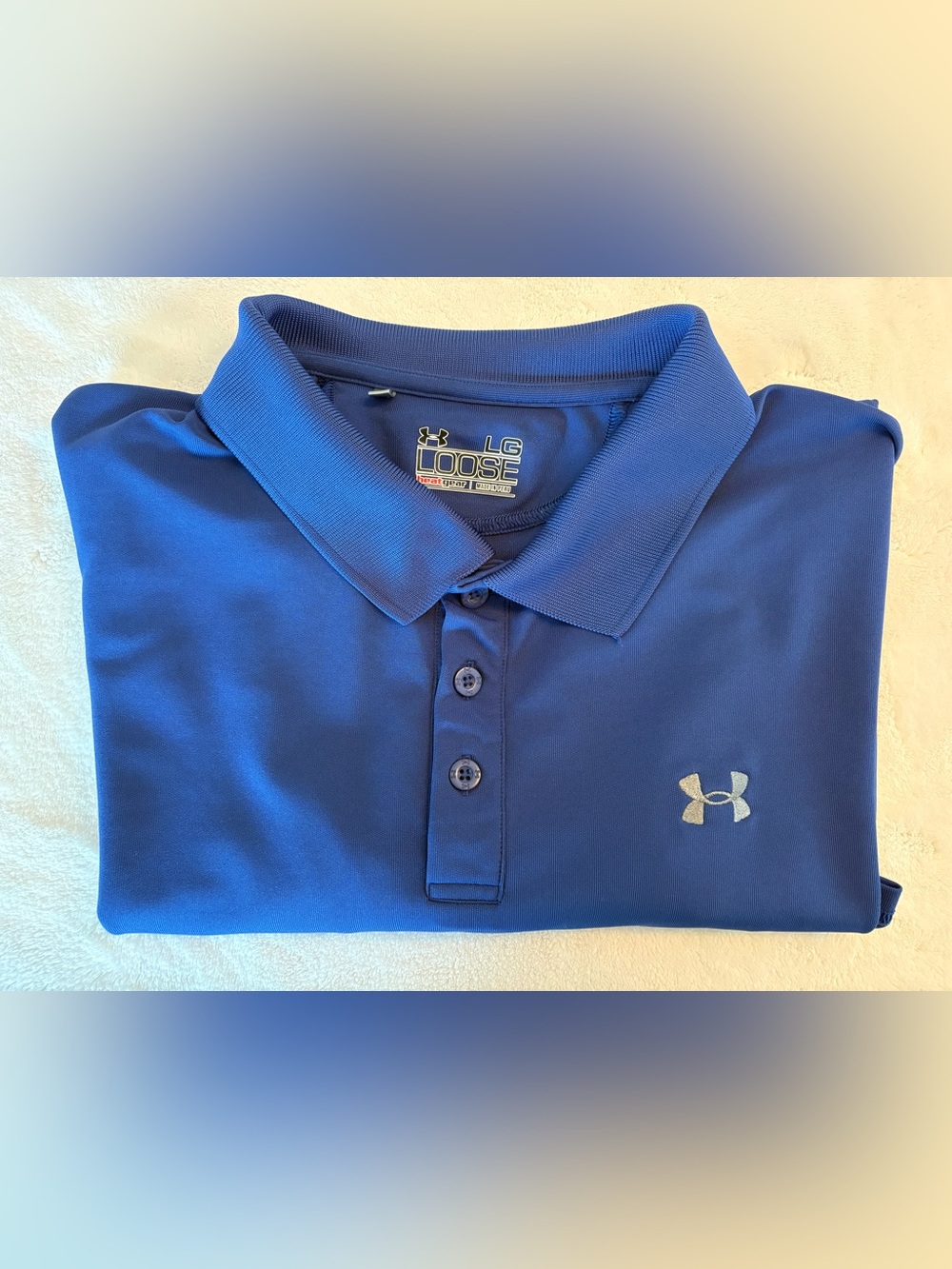 Under Armour | Large | Royal Blue HeatGear Short Sleeve Golf Performance Polo